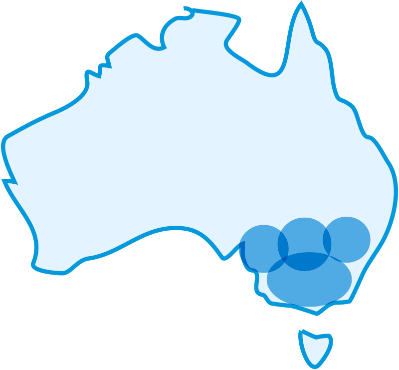 Map of Australia showing Nimbus broker locations